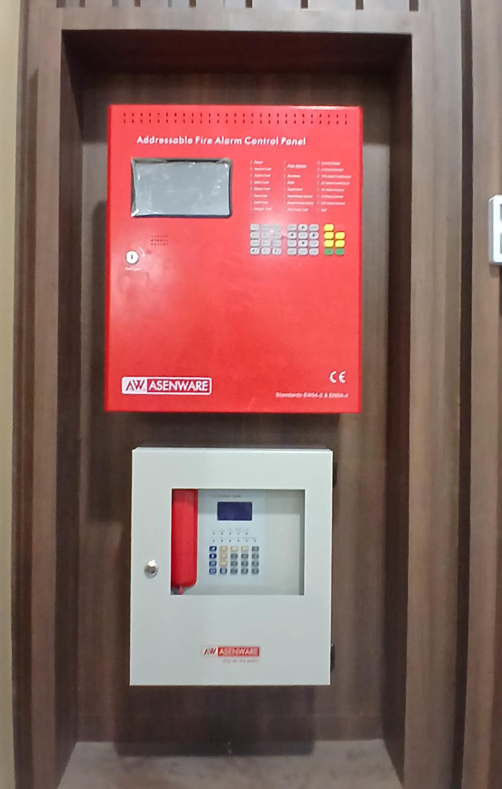 Asenware addressable fire system and Fire telephone system for Pertamina gas negara kota bekasi office project in Indonesia